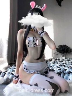 Adorable Cow Maid Anime Girl Cosplay Lingerie 3