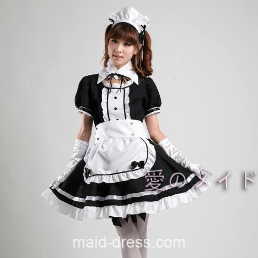 Charming Sweet Classic Japanese Maid Uniform Dress 14