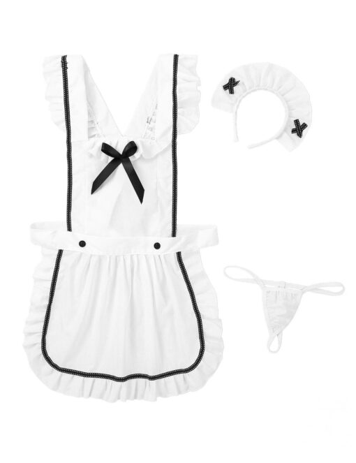 Spicy Maid Dress Apron with Thongs Lingerie 4