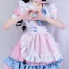 Aesthetic Pink Pastel Gothic Lolita Kawaii Maid Dress 3