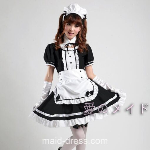 Charming Sweet Classic Japanese Maid Uniform Dress 16