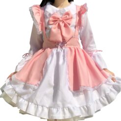 Adorable Lolita Anime Pink Princess Maid Dress 1