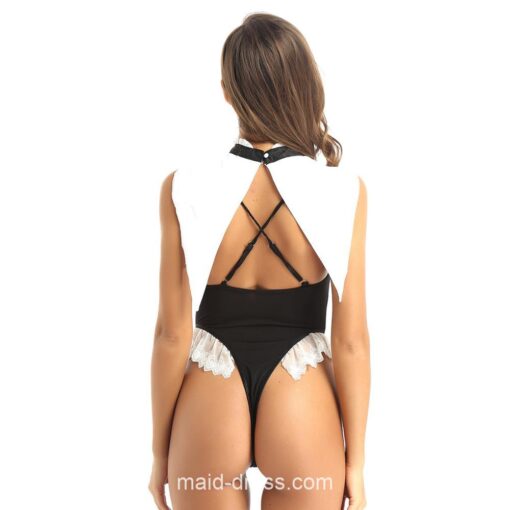Erotic Costumes High Cut Fancy Bodysuit Maid Lingerie 3