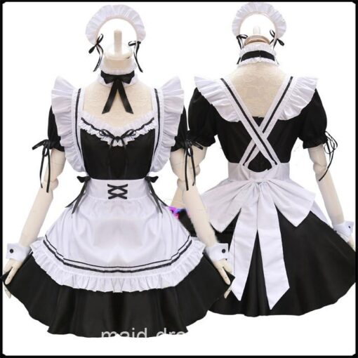 Romantic Cute Lolita French Maid Cosplay Costume Dress 5