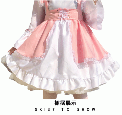 Adorable Lolita Anime Pink Princess Maid Dress 10