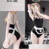 Sexy Hidden Button With Sexy Lace Apron Bodysuit Maid Lingerie 9