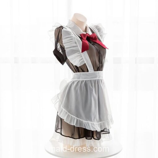 Cute Bowknot Transparent Cosplay Costumes Maid Lingerie 6