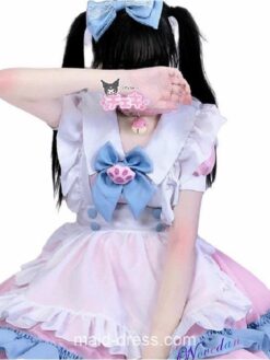 Aesthetic Pink Pastel Gothic Lolita Kawaii Maid Dress 2