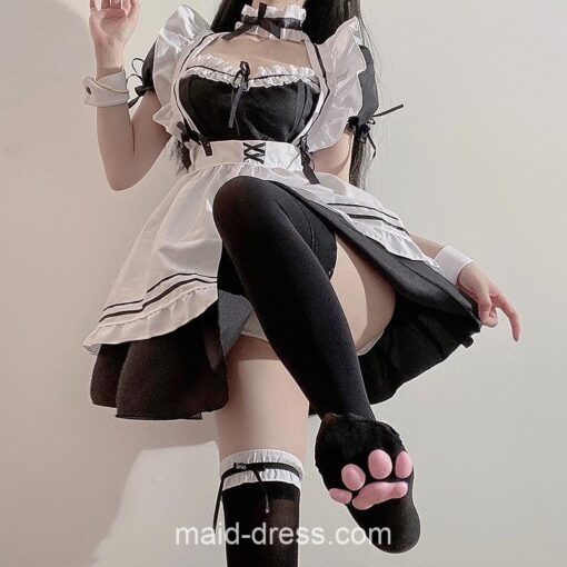 Sweet Japanese Costume Black White Maid Dress 2