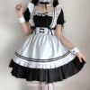 Sweet Japanese Costume Black White Maid Dress 10