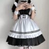 Sweet Japanese Costume Black White Maid Dress 14