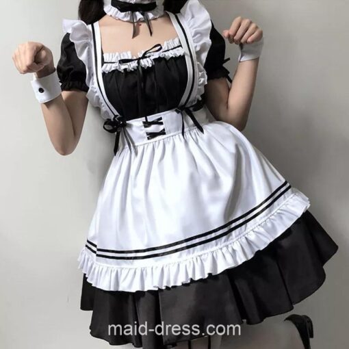 Sweet Japanese Costume Black White Maid Dress 6