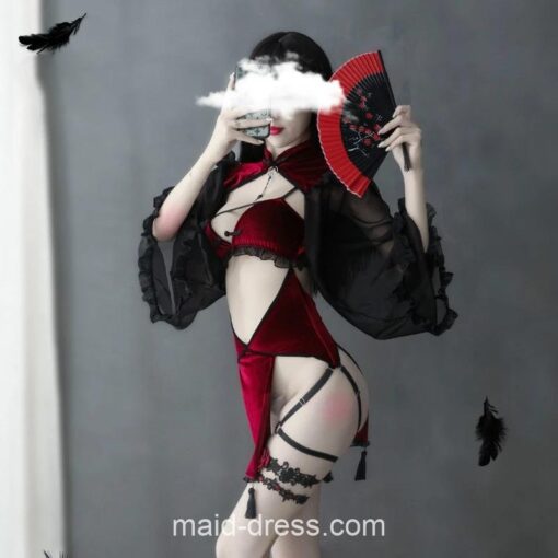 Charming Gothic Cosplay Maid Dress Lingerie 3