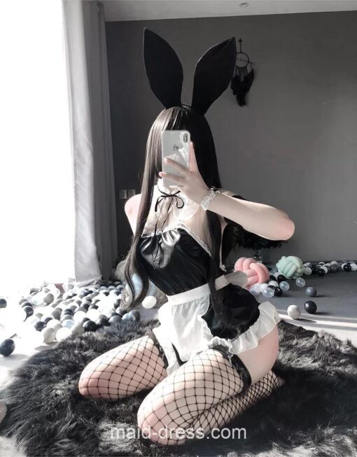 Kindhearted Bunny Girl Spicy Cosplay Leather Maid Dress Lingerie 1