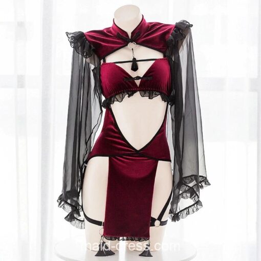 Charming Gothic Cosplay Maid Dress Lingerie 5